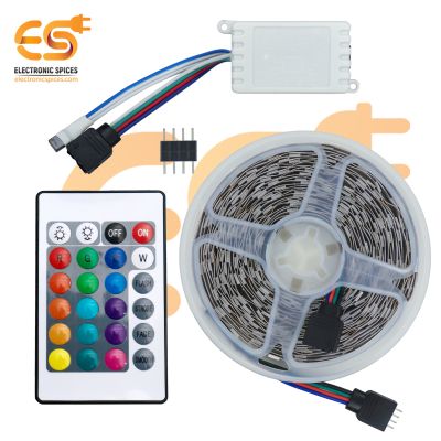 5050 12V DC RGB LED Strip Light Color Changing Decoration Light with IR Remote Controller (5Meter)
